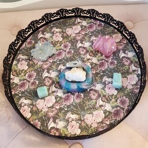Gothic style floral tray by Ashland, great condition